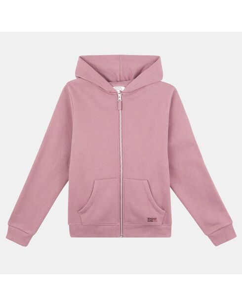 Sweat zippé en Coton bio Léo violet clair