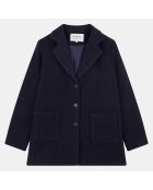 Manteau en Laine mélangée Sabrina bleu marine