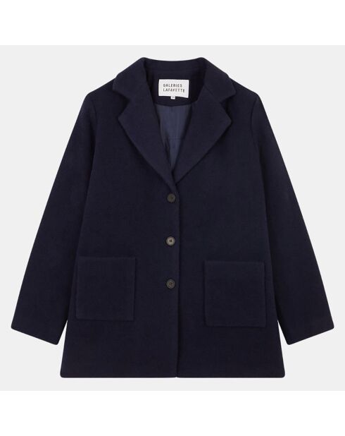 Manteau en Laine mélangée Sabrina bleu marine