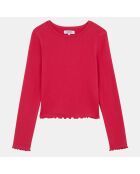 T-Shirt en Coton Emma bords festonnés rose