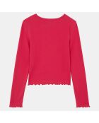 T-Shirt en Coton Emma bords festonnés rose