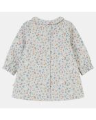 Robe en Twill de coton Asora imprimée bleu/multicolore