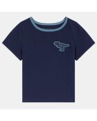 T-Shirt en Coton bio Adave imprimé bleu marine