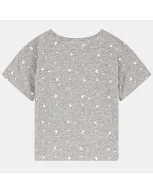 Alette Aop Graues Sternen-T-Shirt aus Bio-Baumwolle