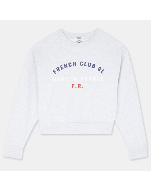 Sweat en Coton molletonné Pan gris chiné