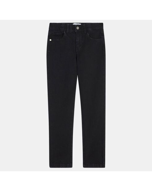 Jean ajusté en Coton bio Karl stretch noir