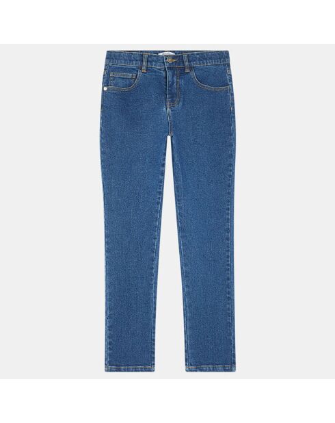 Jean ajusté en Coton bio Karl stretch bleu