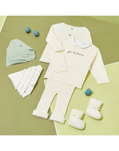 T-Shirt en Coton bio Lamo imprimé écru