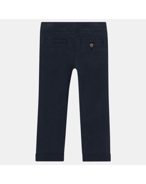 Pantalon chino Arry en Coton bio taille élastique bleu marine