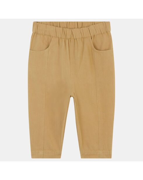 Pantalon en twill de coton bio Ophra beige