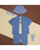Chemisette en denim léger de Coton Cutor bleue