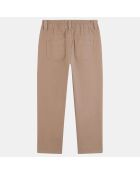 Pantalon droit Pige à taille élastique taupe