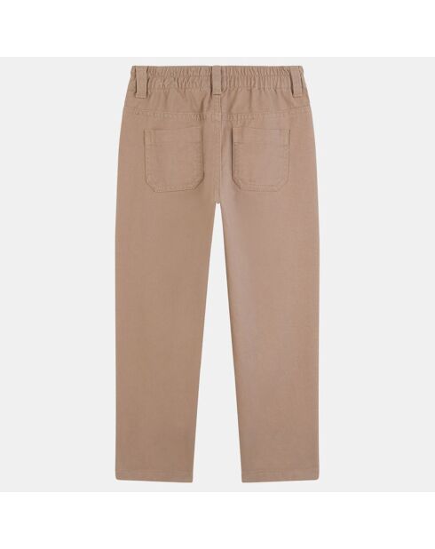 Pantalon droit Pige à taille élastique taupe