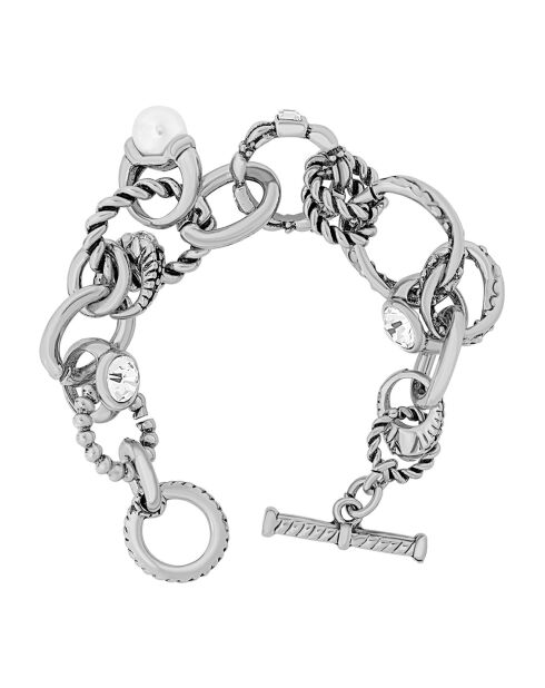 Bracelet Parisian argenté/blanc