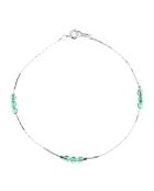 Lalie zilver/groene enkelketting