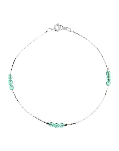 Lalie zilver/groene enkelketting