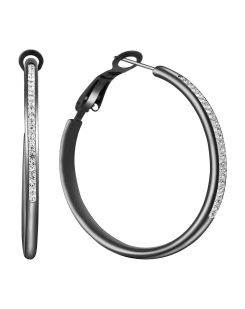 Oriana Steel Noche schwarze Ohrringe