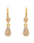 Limpia goud/witte oorbellen