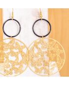 Fly With Me gold/schwarze Ohrringe