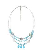 Collier Thena argenté/bleu turquoise