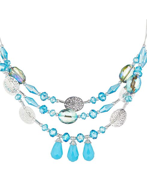Collier Thena argenté/bleu turquoise