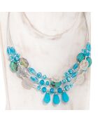 Collier Thena argenté/bleu turquoise