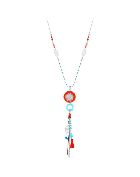 Collar Luana plateado/azul/rojo