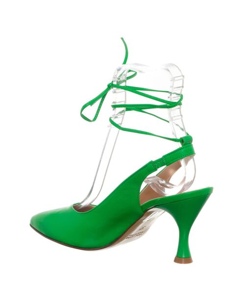 Slingbacks en Cuir Nappa verts - Talon 7.5 cm