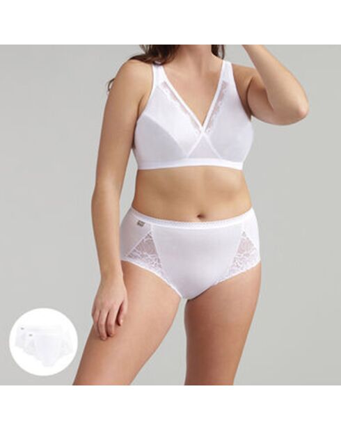 2 Culottes Coton & Dentelle blanches