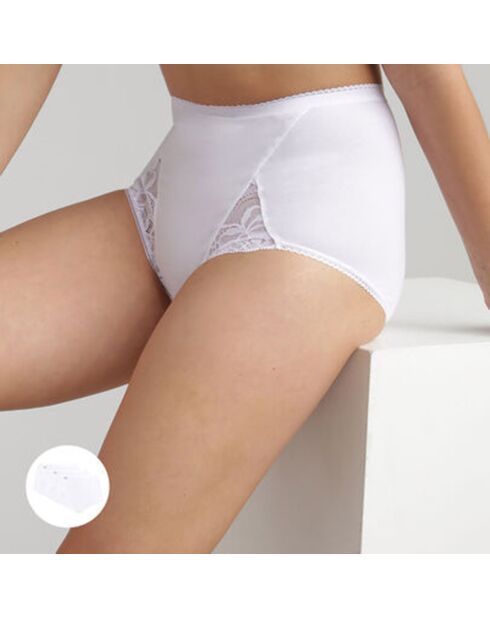 2 weiße Höschen aus Baumwolle und Spitze