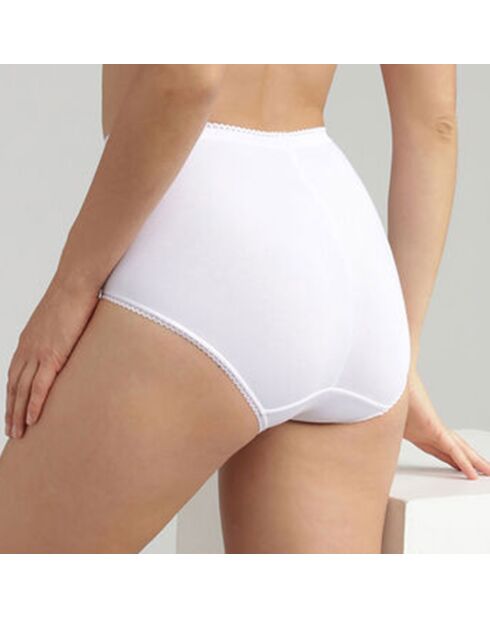 2 weiße Höschen aus Baumwolle und Spitze
