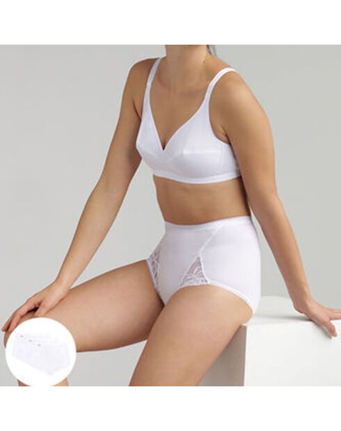 2 weiße Höschen aus Baumwolle und Spitze