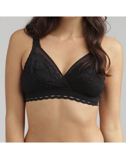 Soutien-gorge sans armatures Coeur Croisé Féminin noir