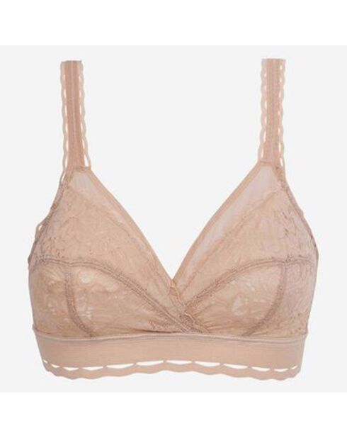 Soutien-gorge sans armatures Coeur Croisé Féminin beige