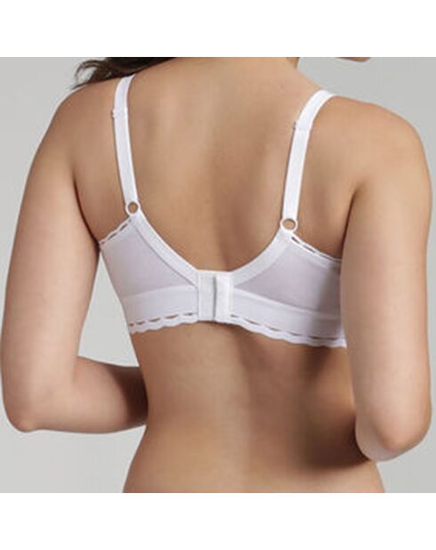 Soutien-gorge en Coton Bio sans armatures Coeur Croisé blanc