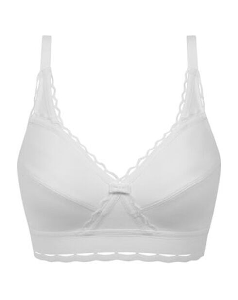 Soutien-gorge en Coton Bio sans armatures Coeur Croisé blanc
