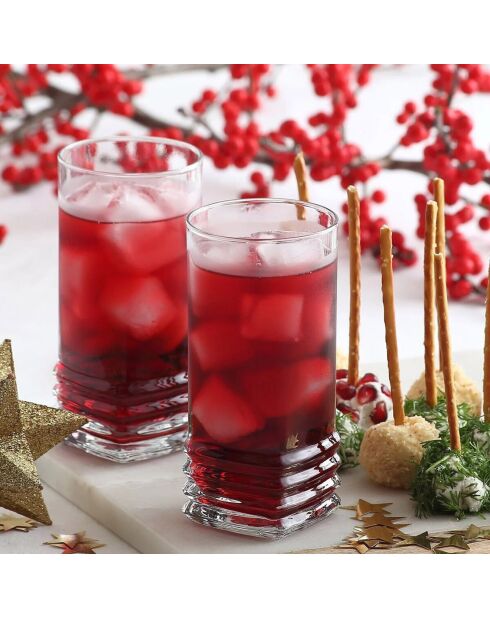 6 Verres long drink transparents - 335ml
