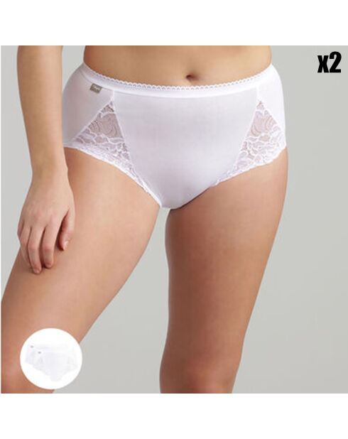 2 Culottes Coton & Dentelle blanches