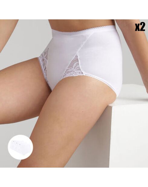 2 Culottes Coton & Dentelle blanches