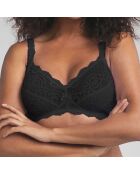 Air Flower Elegance zwarte draadloze bh