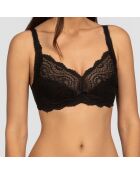 Air Flower Elegance zwarte draadloze bh