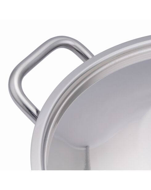 Casserole & Couvercle en inox induction gris - D.28 cm