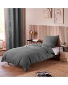 Parure housse de couette en gaze de coton ardoise
