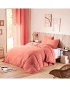 Parure housse de couette en gaze de coton blush