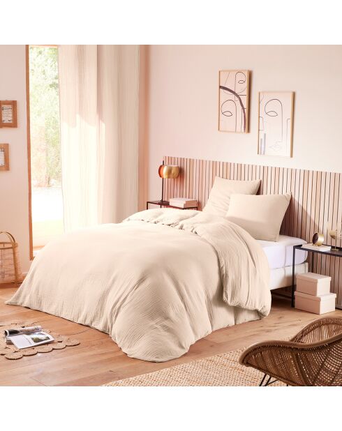 Set copripiumino in garza di cotone naturale