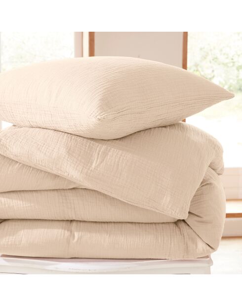 Parure housse de couette en gaze de coton naturel