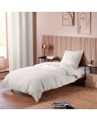 Parure housse de couette en gaze de coton neige