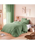 Parure housse de couette en gaze de coton olive