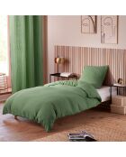 Parure housse de couette en gaze de coton olive