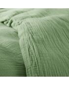 Parure housse de couette en gaze de coton olive
